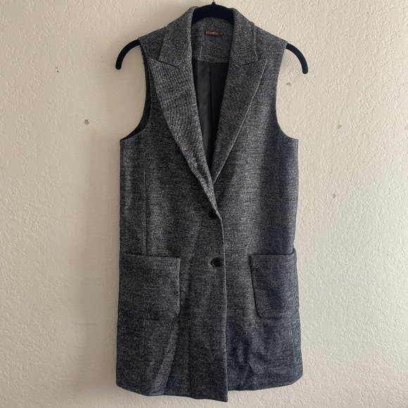 J. McLaughlin Jackets & Blazers - J Mclaughlin Womens Houndstooth Vest Blazer Wool Blend Size XS Sleeveless Long